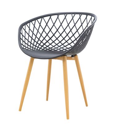 Kit 04 Cadeiras Clarice Assento Preto Base Metal - 76821