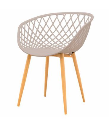 Kit 04 Cadeiras Clarice Assento Nude Base Metal - 76822