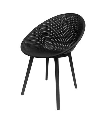 Kit 04 Cadeiras Drops Polipropileno Preto - 76828