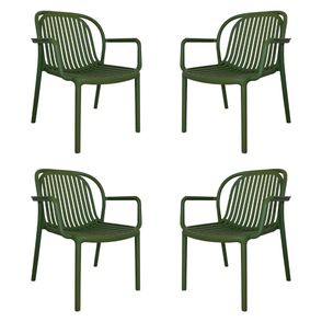 Kit 04 Poltronas Gávea Polipropileno Verde - 76830