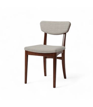 Cadeira Jade Estrutura Castanho Tecido Bege Claro - 76838