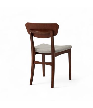 Cadeira Jade Estrutura Castanho Tecido Bege Claro - 76838