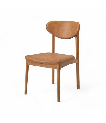 Cadeira Paiva Champagne Estofada Tec. Corino Caramelo - 76848