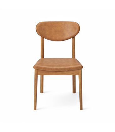 Cadeira Paiva Champagne Estofada Tec. Corino Caramelo - 76848