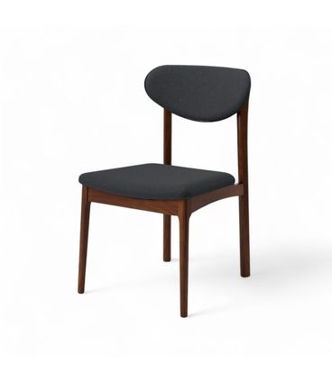 Cadeira Paiva Castanho Estofada Tec. Preto Grafite - 76856