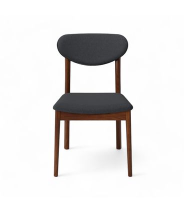 Cadeira Paiva Castanho Estofada Tec. Preto Grafite - 76856