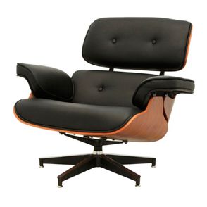 Poltrona Charles Eames Courino Preto Base Preta - 64491