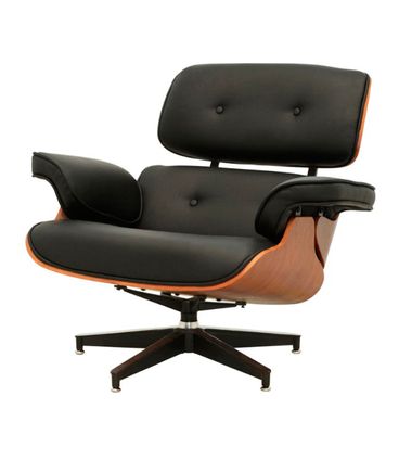 Poltrona Charles Eames Courino Preto Base Preta - 64491