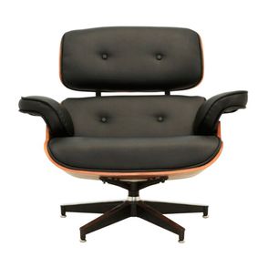 Poltrona Charles Eames Courino Preto Base Preta - 64491