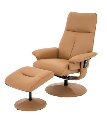 Poltrona de Massagem Nebraska Com Puff Corino Caramelo - 74987