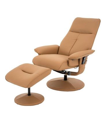 Poltrona de Massagem Nebraska Com Puff Corino Caramelo - 74987