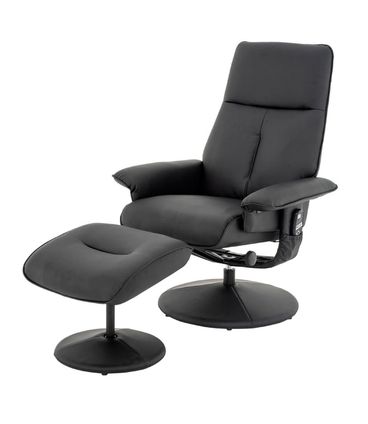 Poltrona de Massagem Nebraska Com Puff Corino Preto - 76899