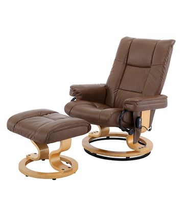 Poltrona de Massagem Minessota Com Puff Couríssimo Marrom - 64493