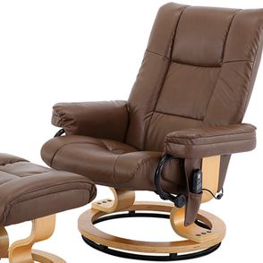 Poltrona de Massagem Minessota Com Puff Couríssimo Marrom - 64493