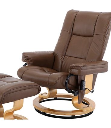 Poltrona de Massagem Minessota Com Puff Couríssimo Marrom - 64493