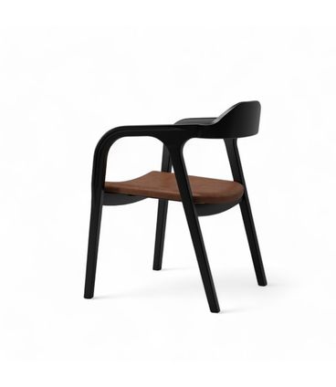 Cadeira Bugre Preto Assento Corino Caramelo  - 76908