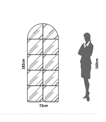 Painel Espelhado Nature Preto Fosco - 76921