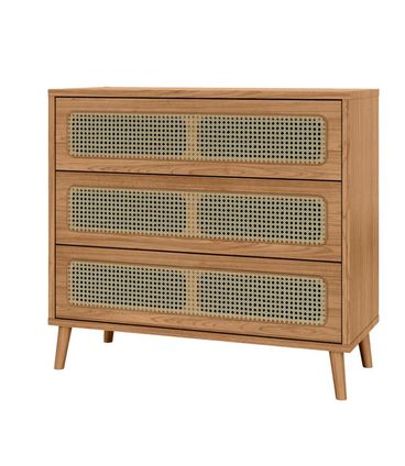 Cômoda Nature 3 Gavetas com Palha Freijó - 76929