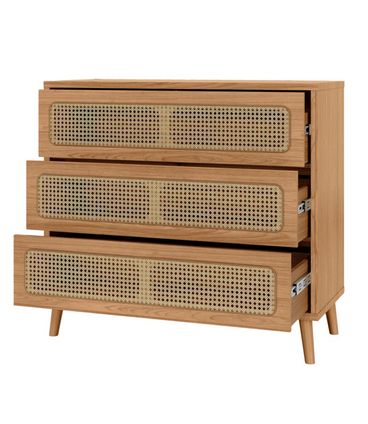 Cômoda Nature 3 Gavetas com Palha Freijó - 76929