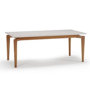 Mesa Jantar Marilac Retangular Champagne C/ Vidro Off White 180cm - 76949