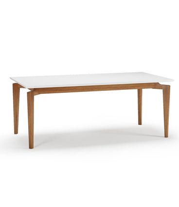 Mesa Jantar Marilac Retangular Champagne Com Vidro Branco 180cm - 76950