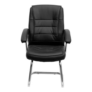 Cadeira Osler Fixa PU Preto Base Cromada - 76960