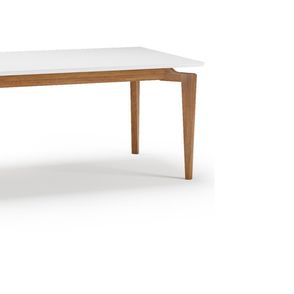 Mesa Jantar Marilac Retangular Champagne Com Vidro Off White 210cm - 76963