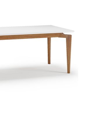 Mesa Jantar Marilac Retangular Champagne Com Vidro Off White 210cm - 76963