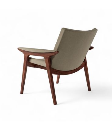 Poltrona Vicosa Estrutura Castanho Tecido Bege - 76983