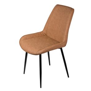 Cadeira Lounge Courino Caramelo Base Metal - 50011