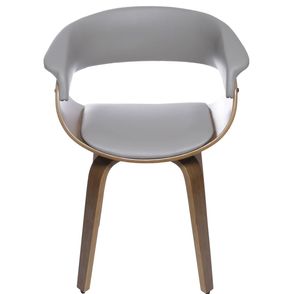 Cadeira Escandi Courino Fendi com Base Madeira - 53496