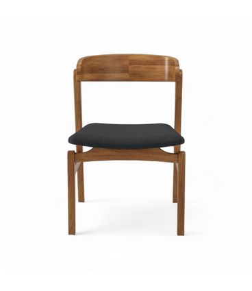 Cadeira Ellie Champagne Assento Estofado Tecido Preto Grafite - 76999