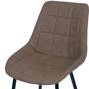 Cadeira Lounge Courino Cafe com Costura Quadriculada - 50019