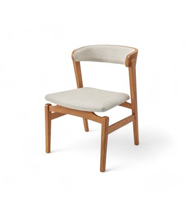 Cadeira Ellie Champagne Assento e Encosto Estofado Tecido Linho Cru - 77004