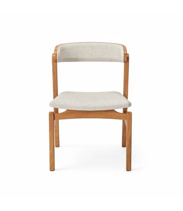 Cadeira Ellie Champagne Assento e Encosto Estofado Tecido Linho Cru - 77004