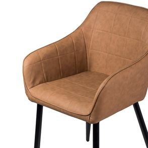 Cadeira Lounge C/Braço Caramelo Costura Quadriculada - 50023