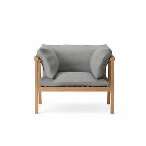 Poltrona Agni Estrutura Amendoa Tecido Acquablock Grafite - 77049