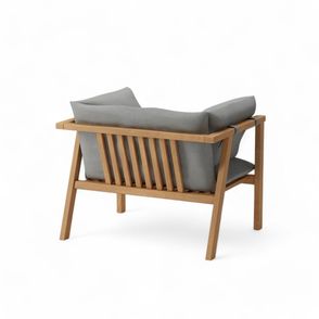 Poltrona Agni Estrutura Amendoa Tecido Acquablock Grafite - 77049