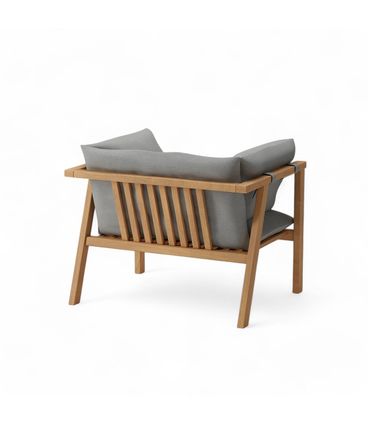 Poltrona Agni Estrutura Amendoa Tecido Acquablock Grafite - 77049