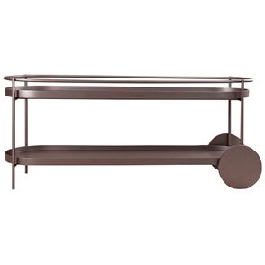 Aparador Ornatto Tampo Laca Fendi Base Metalizada Grafite 180cm - 77088