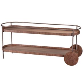 Aparador Ornatto Tampo Nogueira Base Aço Corten 180cm - 77087