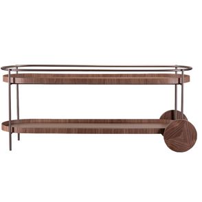 Aparador Ornatto Tampo Nogueira Base Aço Corten 180cm - 77087