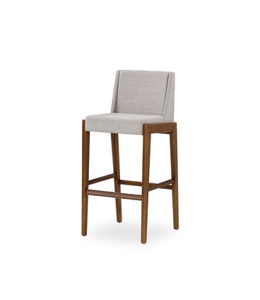 Banqueta Bar Daiki Amêndoa Assento Tecido Linho Crú 100cm - 77115