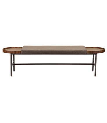 Banco Lore com 02 Bandejas Trama Fendi Base Aluminium - 77129