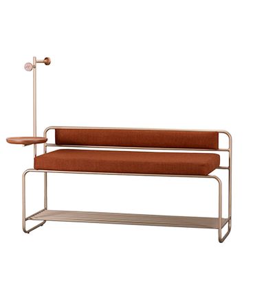 Banco Malibu Bandeja Madeira Natural Base Champagne - 77162