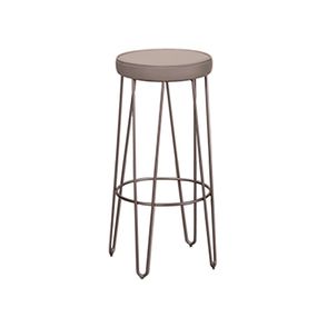Banqueta Royal Alta Couríssimo Soft Bege Base Bronze - 77208