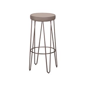 Banqueta Royal Alta Couríssimo Soft Bege Base Bronze - 77208
