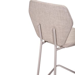 Banqueta Sagga Alta Trama Granola Base Aluminium - 77216