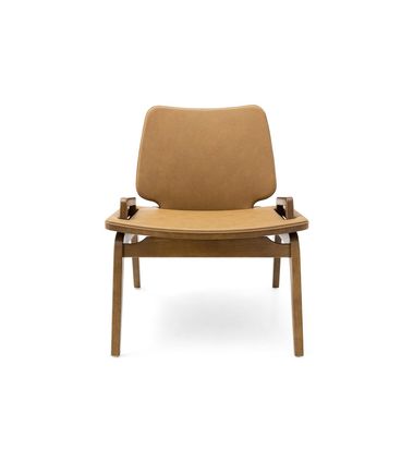 Poltrona Mirae Carvalho Amêndoa Tecido Corino Caramelo - 77238