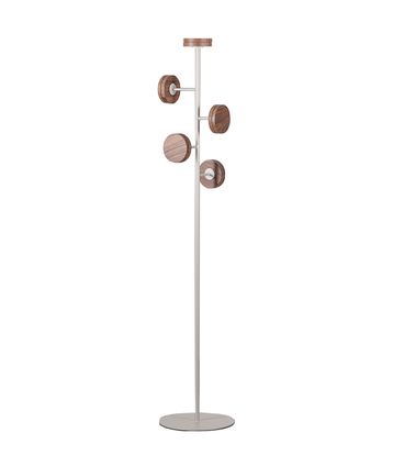 Cabideiro Swan de Chão Madeira Nogueira Base Aluminiun - 77255